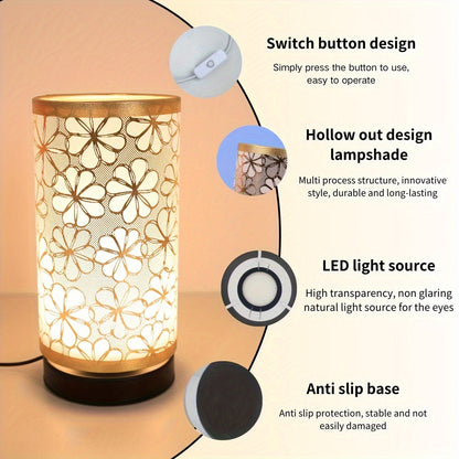 Elegant Floral USB Table Lamp | Warm Ambient Glow for Cozy Decor
