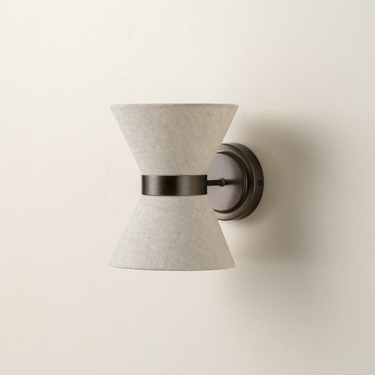 Bronze & Linen Wall Light | Timeless Modern Elegance